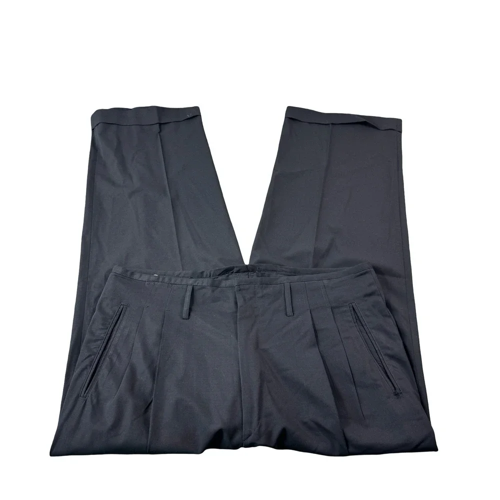 GUCCI Tom Ford Era Pleated Lightweight Wool Black Trouser Size Mens 38X30